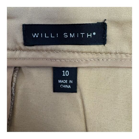 Willi Smith Tan Brown Mini Skirt Pleated Detail Size 10 - Picture 3 of 8